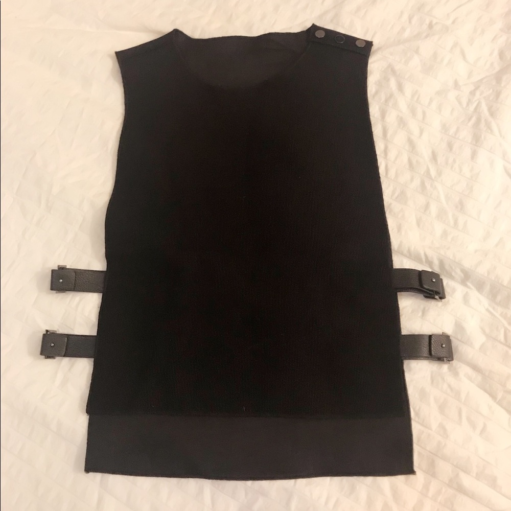 Little black vest with strap details